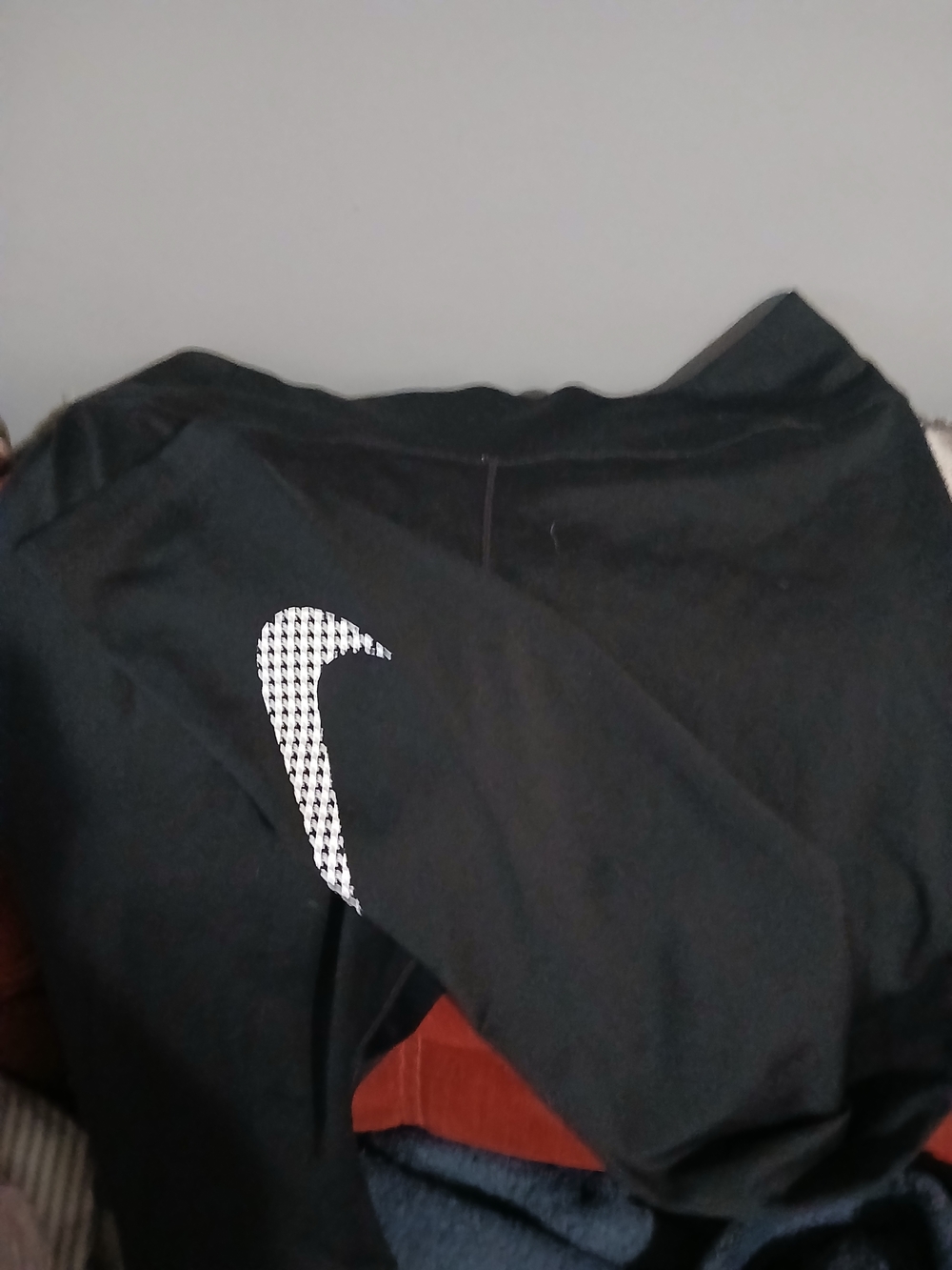 Nike Black Leggings with White Houndstooth Swoosh
